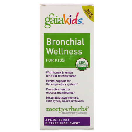 Gaia Herbs, Bronchial Wellness for Kids, 3 fl oz (89 ml)