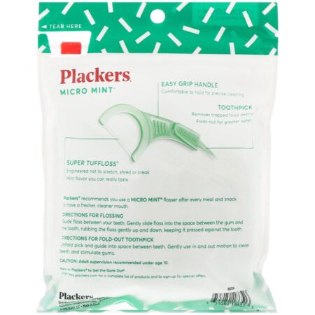 Plackers, Micro Mint, Limpador Dental, Tamanho do Valor, Hortelã, 150 Unidades - Image 2