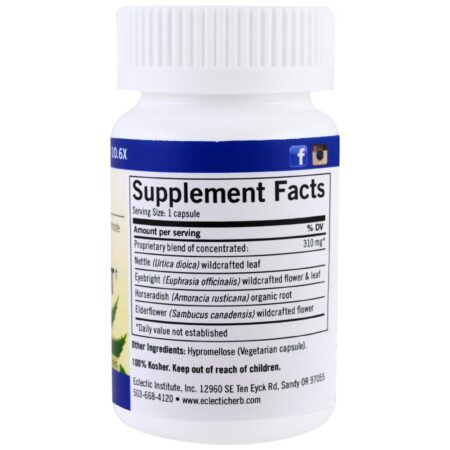 Eclectic Institute, Nasal Support, 310 mg, 45 cápsulas vegetarianas - Imagem 2