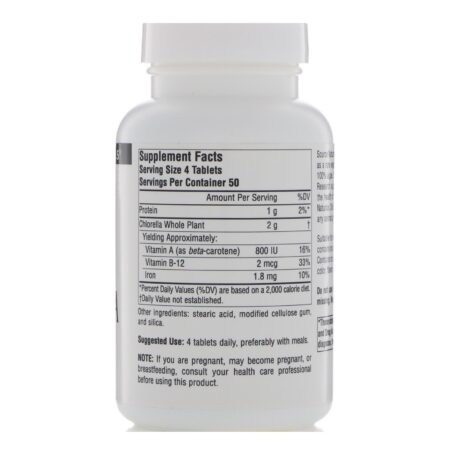 Source Naturals, Chlorella, 500 mg, 200 tabletes - Image 2