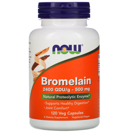 Now Foods, Bromelina, 500 mg, 120 Cápsulas Vegetais