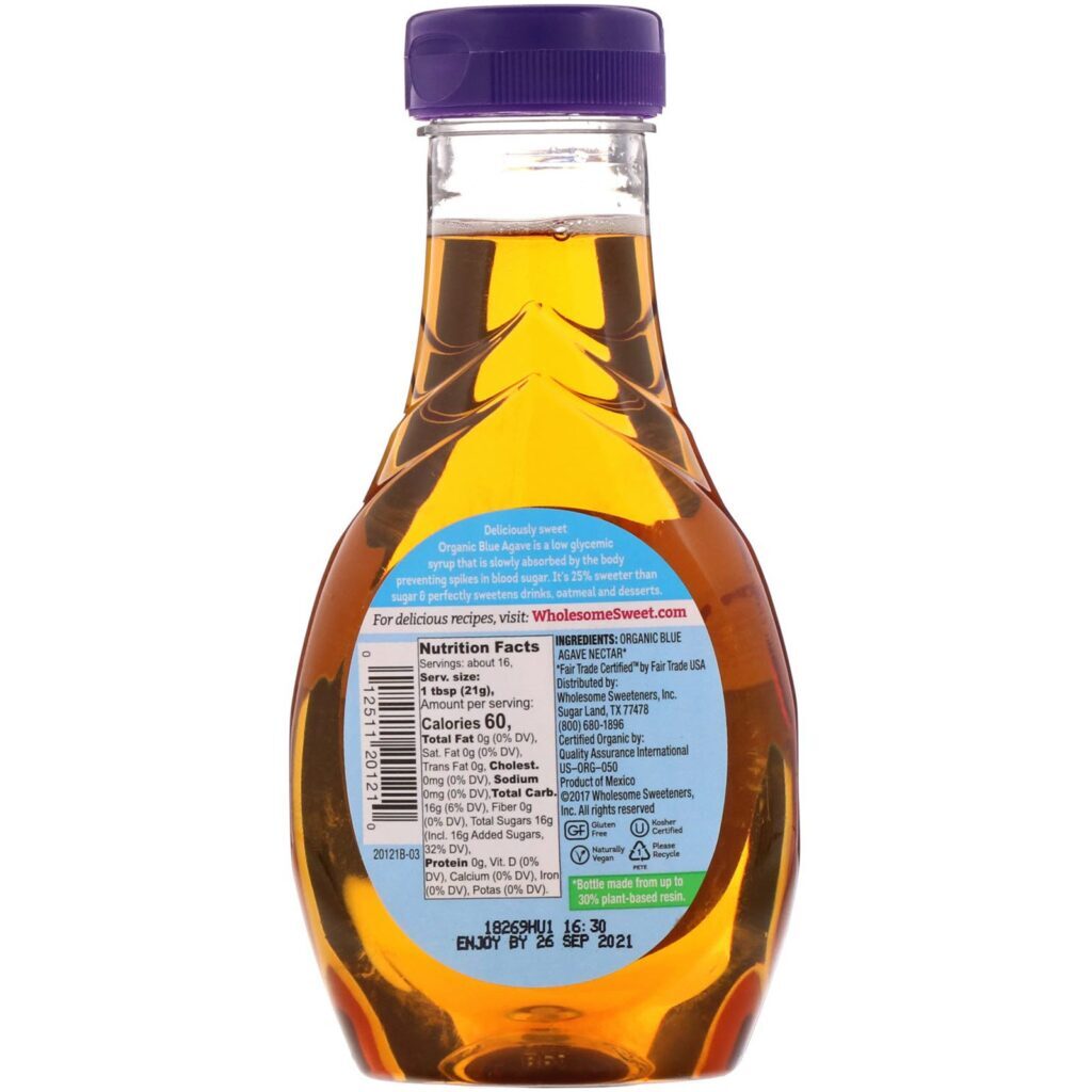 Wholesome, Organic Blue Agave, Light, 11.75 oz (333 g) - Imagem 2
