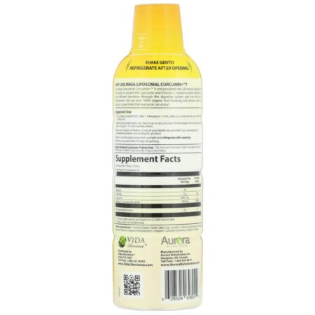 Aurora Nutrascience, Mega-Liposomal Curcumin+, Organic Fruit Flavor, 600 mg, 16 fl oz (480 ml) - Image 2