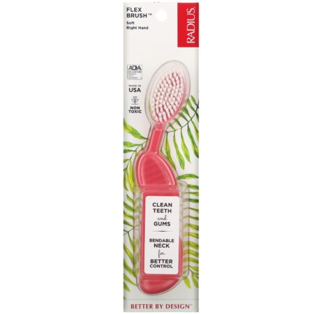 RADIUS, Flex Brush, Soft, Right Hand, Pink, 1 Toothbrush - Image 2