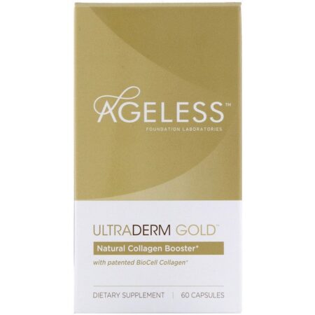 Ageless Foundation Laboratories, UltraDerm Gold, Natural Collagen Booster with Patented BioCell Collagen, 60 Capsules