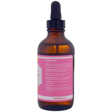 Leven Rose, Óleo de Jojoba Orgânico 100% Puro, 4 fl oz (118 ml) - Image 2