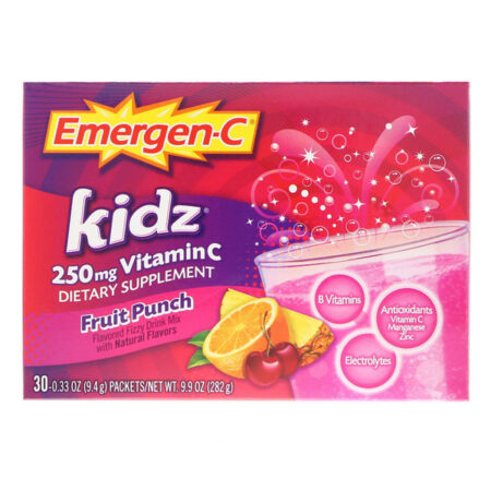 Emergen-C, Kidz, Ponche de Frutas, 30 Pacotes, 9,7 oz (276 g)