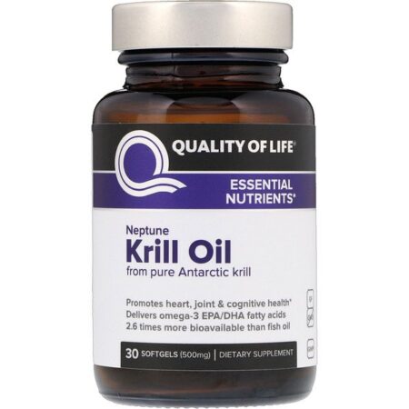 Quality of Life Labs, Óleo de Krill Netuno, Essential Nutrients, 500 mg, 30 Cápsulas Gelatinosas