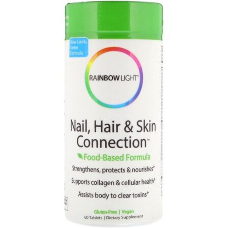 Rainbow Light, Nail, Hair & Skin Connection, Fórmula baseada em Alimentos, 60 tabletes