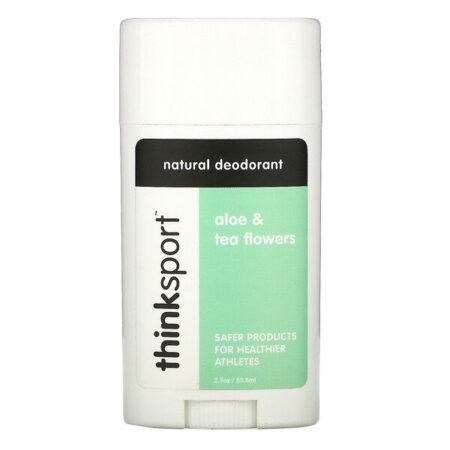 Think, Thinksport, Desodorante Natural, Áloe e Flores de Chá, 2,9 oz (85,8 ml)