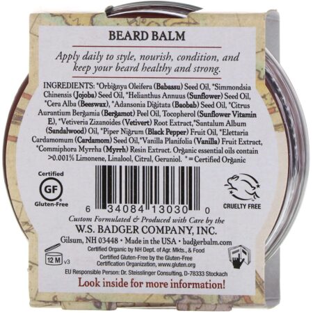 Badger Company, Navigator Class, Cuidado para Homens, bálsamo para Barba, 2 fl oz (59.1 ml) - Image 3