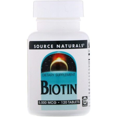 Source Naturals, Biotina, 5,000 mcg, 120 tabletes