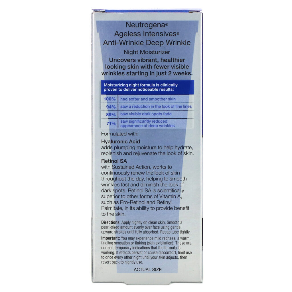 Neutrogena, Hidratante Noturno Antirrugas Profundo, Noturno, 39 g (1,4 oz) - Imagem 3