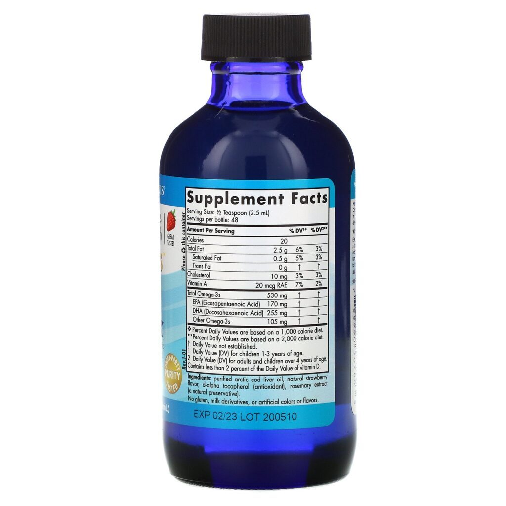 Nordic Naturals, Children's DHA, Morango, Idades 1 a 6, 530 mg, 119 ml (4 fl oz) - Imagem 2