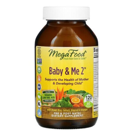 MegaFood, Baby &amp; Me 2, 120 Comprimidos