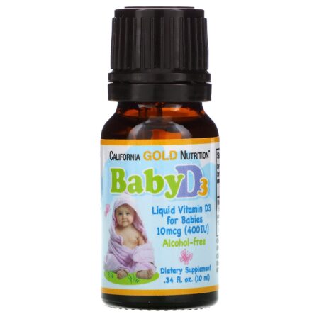 California Gold Nutrition, Vitamina D3 Infantil em Gotas, 400 UI, 10 ml (0,34 fl oz) - Image 3