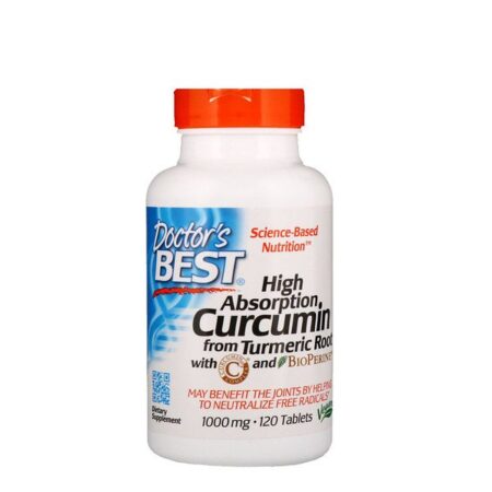 Doctor's Best, Curcumina de Alta Absorção Com Complexo C3 e BioPerine, 1.000 mg, 120 comprimidos