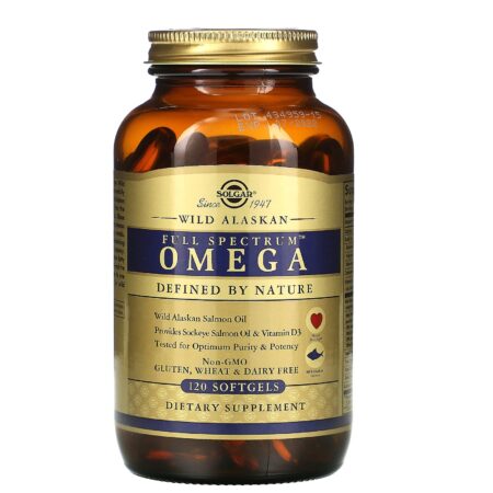 Solgar, Omega Full Spectrum, óleo de salmão selvagem do Alasca, 120 Softgels - Image 3