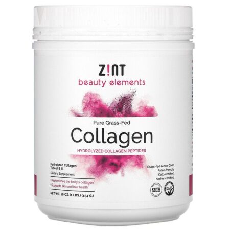 Zint, Pure Grass-Fed Collagen, Hydrolyzed Collagen Peptides, 16 oz (454 g)