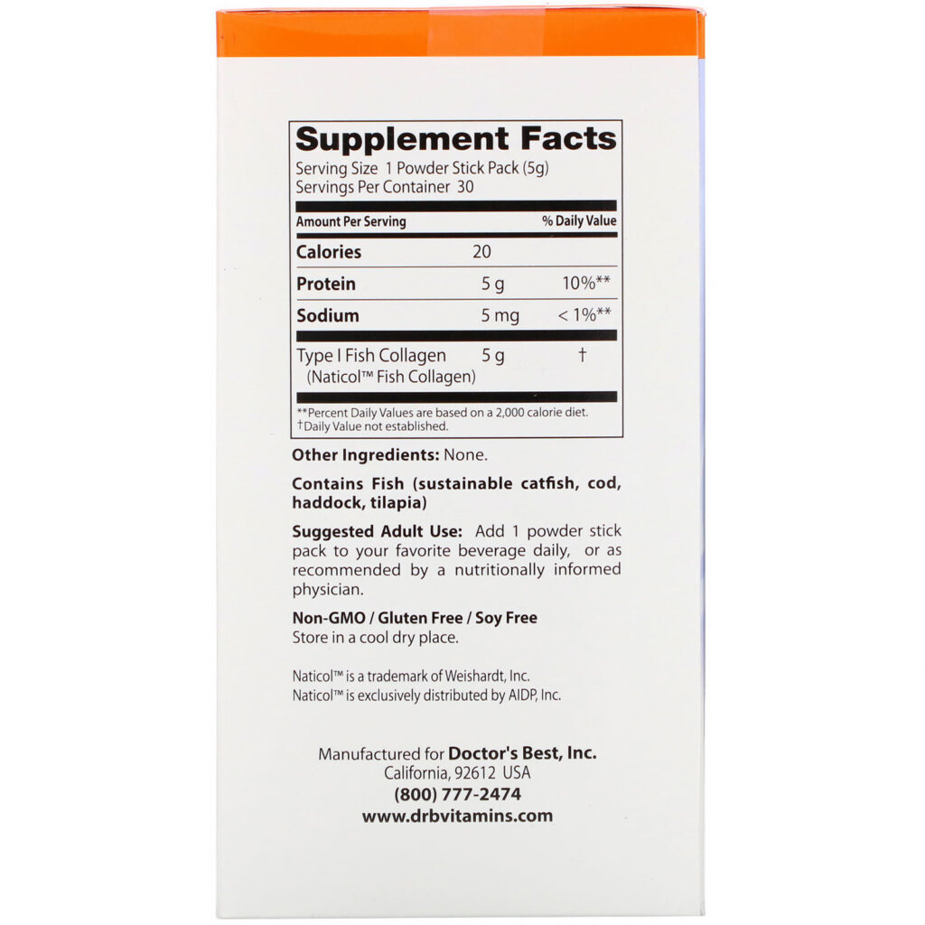Doctor's Best, Colágeno de Peixe com Colágeno TruMarine, 30 Pacotes Pó - Imagem 2