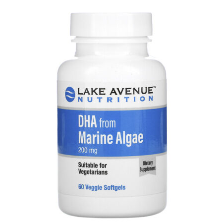 Lake Avenue Nutrition, DHA de Algas Marinhas, Ômega Vegetariano, 200 mg, 60 Cápsulas Softgel Vegetais