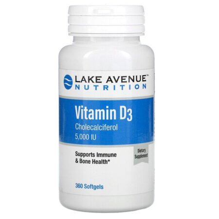 Lake Avenue Nutrition, Vitamina D3, 5.000 UI, 360 Cápsulas Softgel