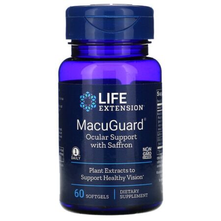 Life Extension, MacuGuard, Suporte Ocular com Açafrão, 60 Softgels