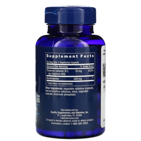 Life Extension, Megabenfotiamina, 250 mg, 120 Cápsulas Vegetarianas - Image 2