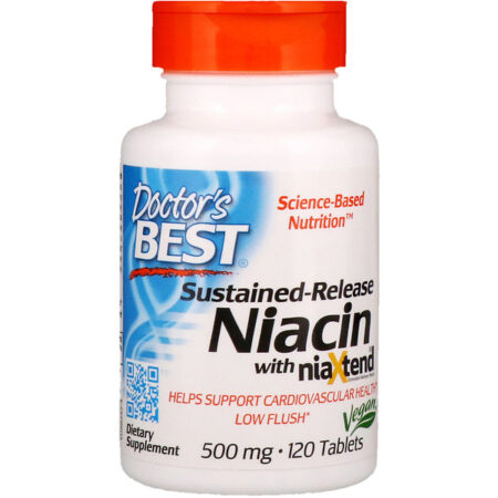 Doctor's Best, Niacina de Liberação Prolongada com niaXtend, 500 mg, 120 Comprimidos