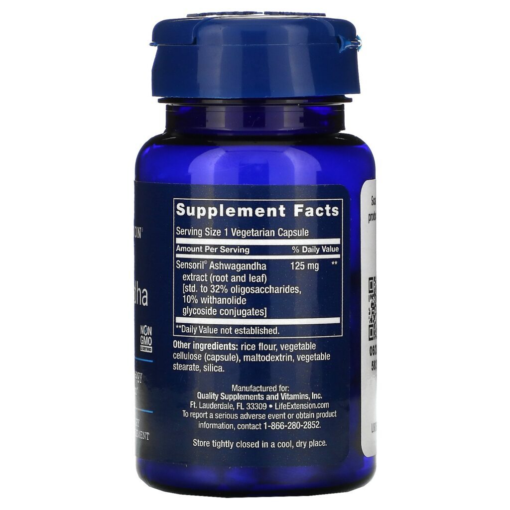 Life Extension, Extrato Otimizado de Ashwagandha, 60 Cápsulas Vegetais - Imagem 2