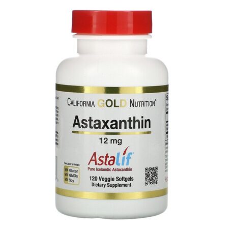 California Gold Nutrition, AstaLif, Astaxantina Islandesa Pura, 12 mg, 120 Cápsulas Softgel Vegetais