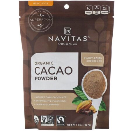 Navitas Organics, Pó de Cacau Orgânico, 227 g (8 oz)