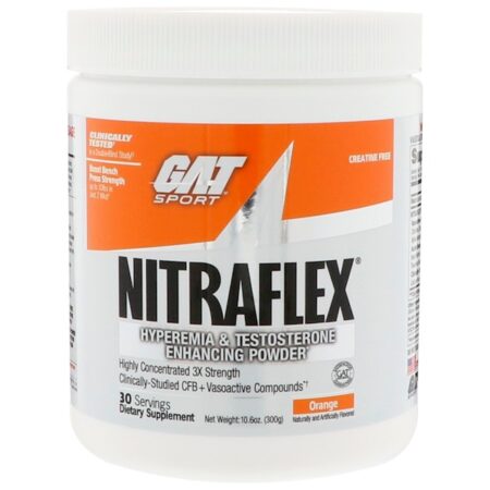 GAT, NITRAFLEX, Laranja, 300 g (10,6 oz)