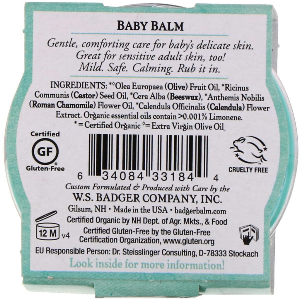 Badger Company, Bálsamo para Bebês, Camomila e Calêndula, 0,75 oz (21 g) - Imagem 3
