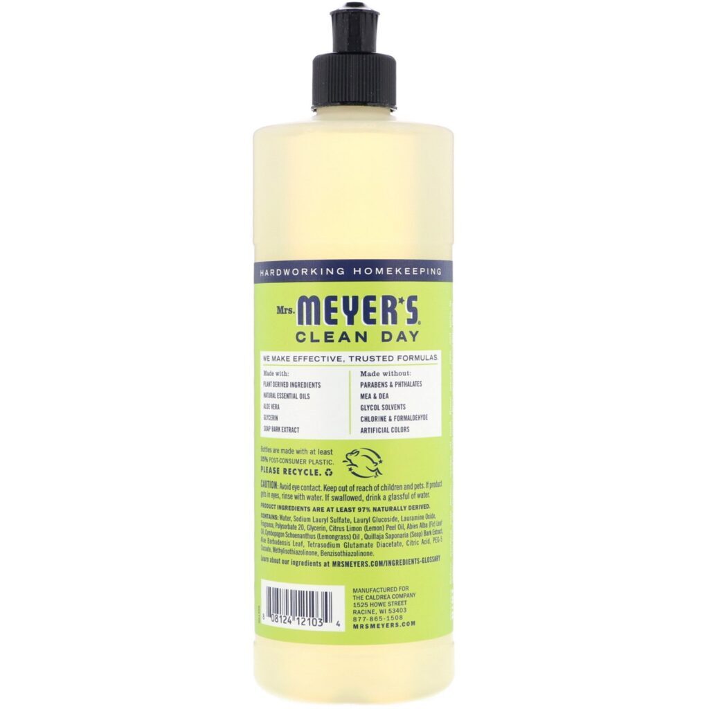 Mrs. Meyers Clean Day, Dish Soap, Lemon Verbena Scent, 16 fl oz (473 ml) - Imagem 2
