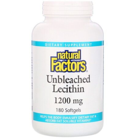 Natural Factors, Lecitina não branqueada, 1200 mg, 180 cápsulas softgel