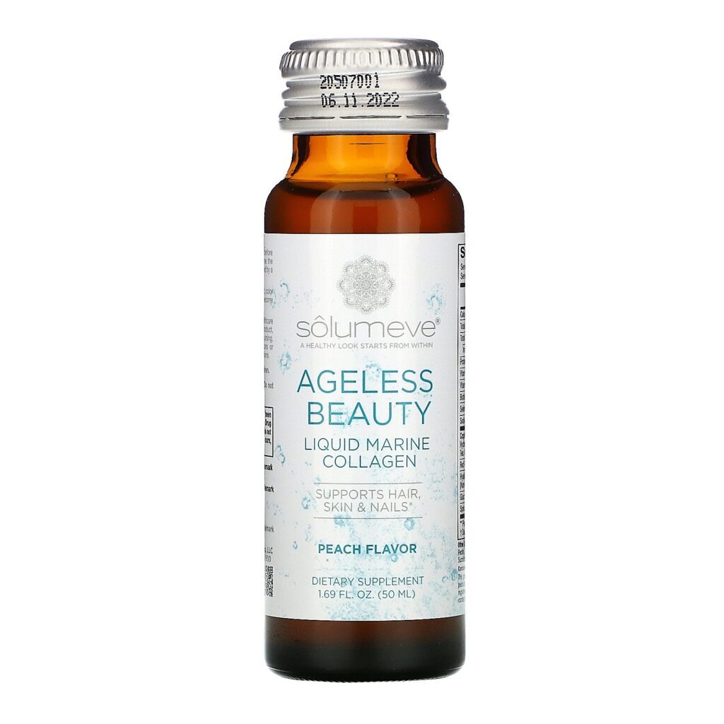 Solumeve, Ageless Beauty, Colágeno Marinho Líquido, Sabor Pêssego, 10 Frascos, 50 ml (1,69 fl oz) Cada - Imagem 3