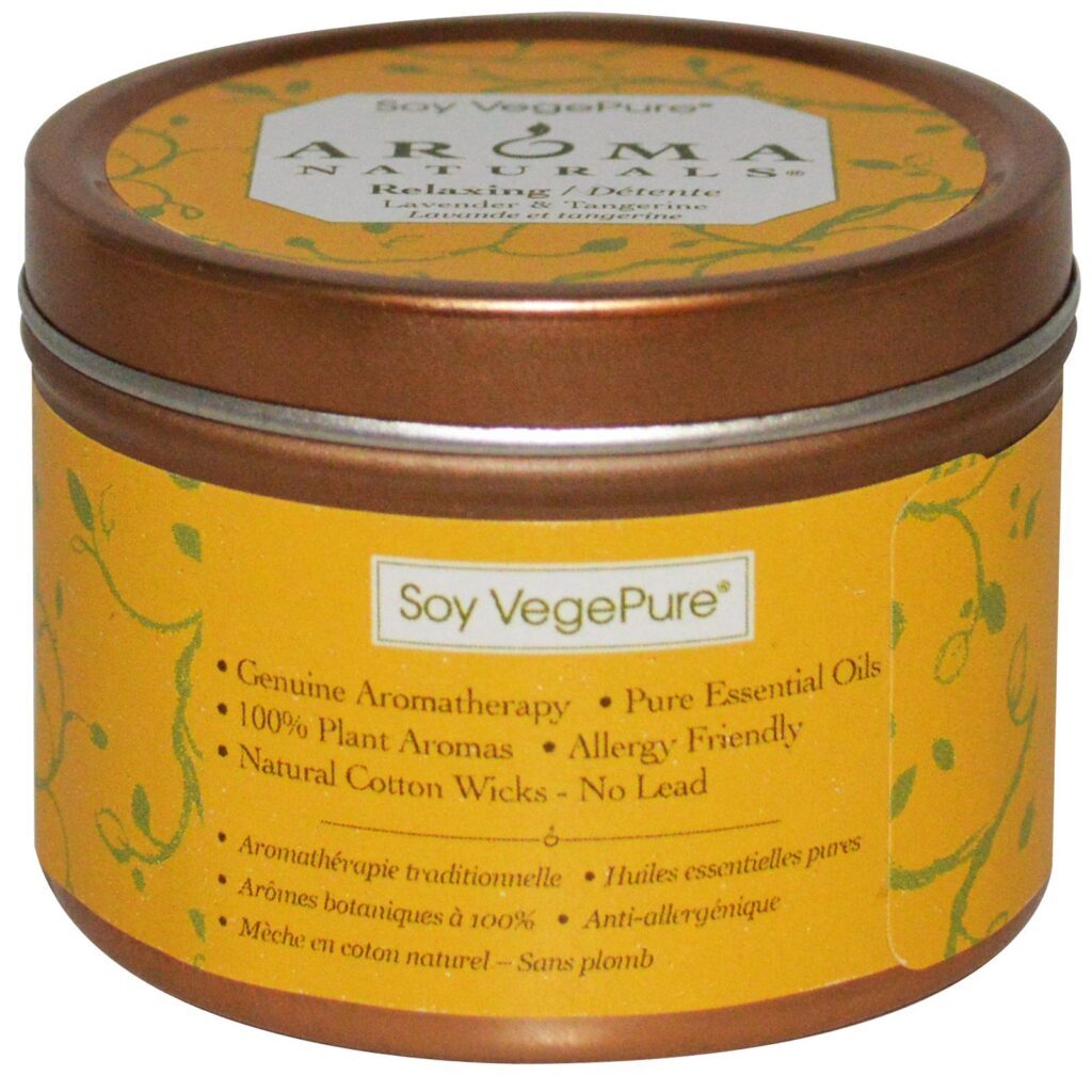 Aroma Naturals, Soy VegePure, Vela para Viagens em Lata, Relaxamento, Lavanda e Tangerina, 2,8 oz (79,38 g) - Imagem 2