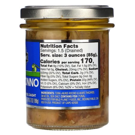 Wild Planet, Petite Tonno Wild Tuna in Pure Olive Oil, 6.7 oz (190 g) - Image 2