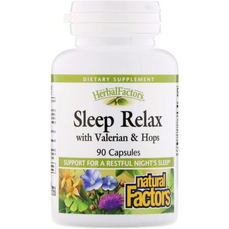 Natural Factors, Sleep Relax with Valerian & Hops, 90 Capsules