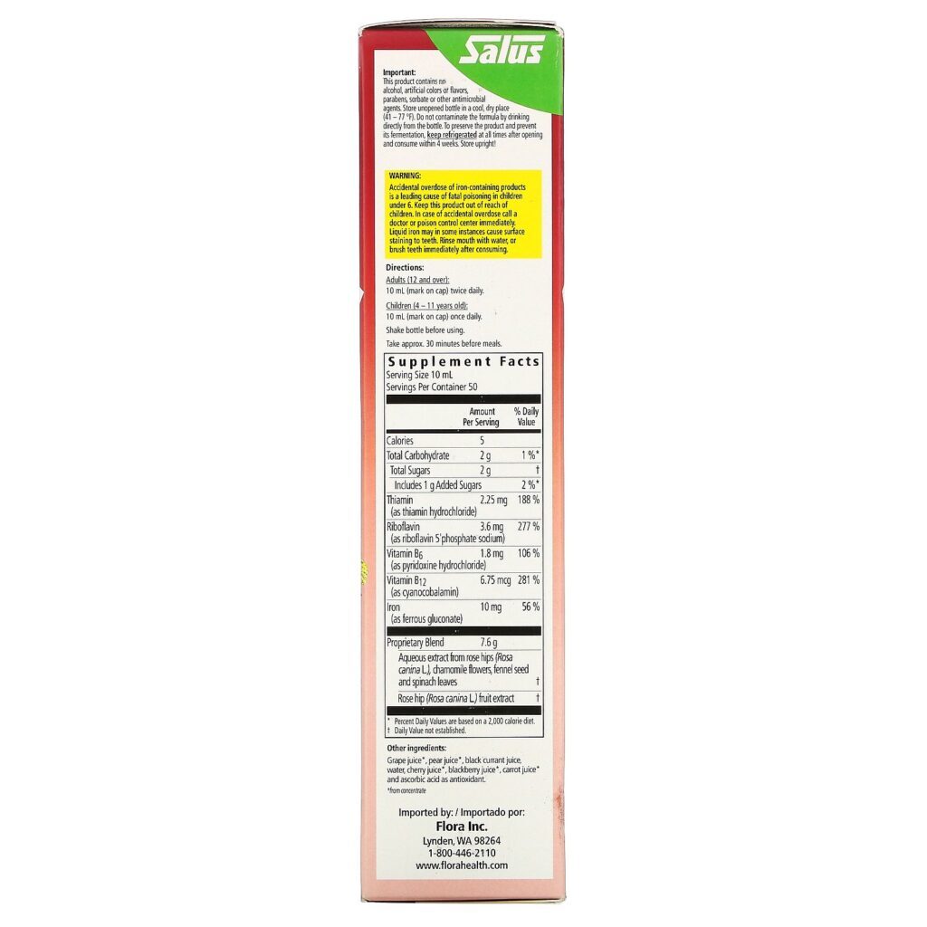 Flora, Floradix, Floravital Iron + Herbs Supplement, Liquid Extract Formula, 17 fl oz (500 ml) - Imagem 2