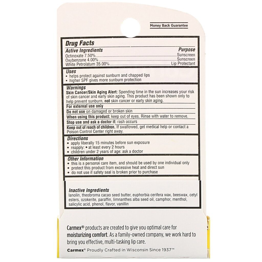 Carmex, Classic Lip Balm, Medicated, FPS 15, 4,25 g (0,15 oz) - Imagem 3