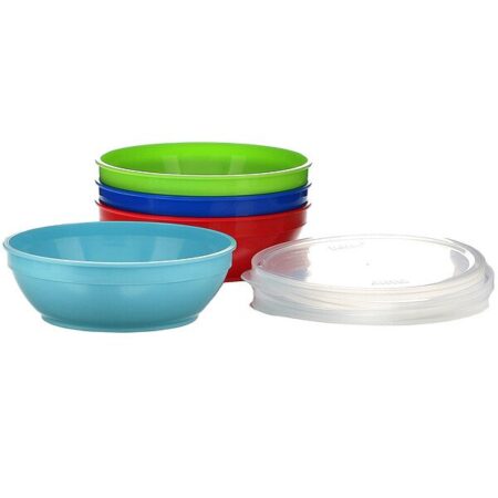 NUK, First Essentials Bunch-a-Bowls, 4+ Months, 4 Bowls and Lids