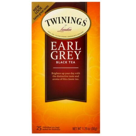 Twinings, Clássicos, Chá Earl Gray, 25 Saquinhos de Chá, 1,76 oz (50 g)