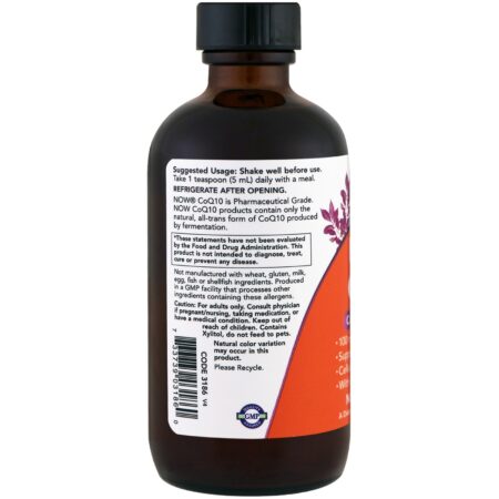 Now Foods, CoQ10 Líquida, 4 fl oz (118 ml) - Image 3