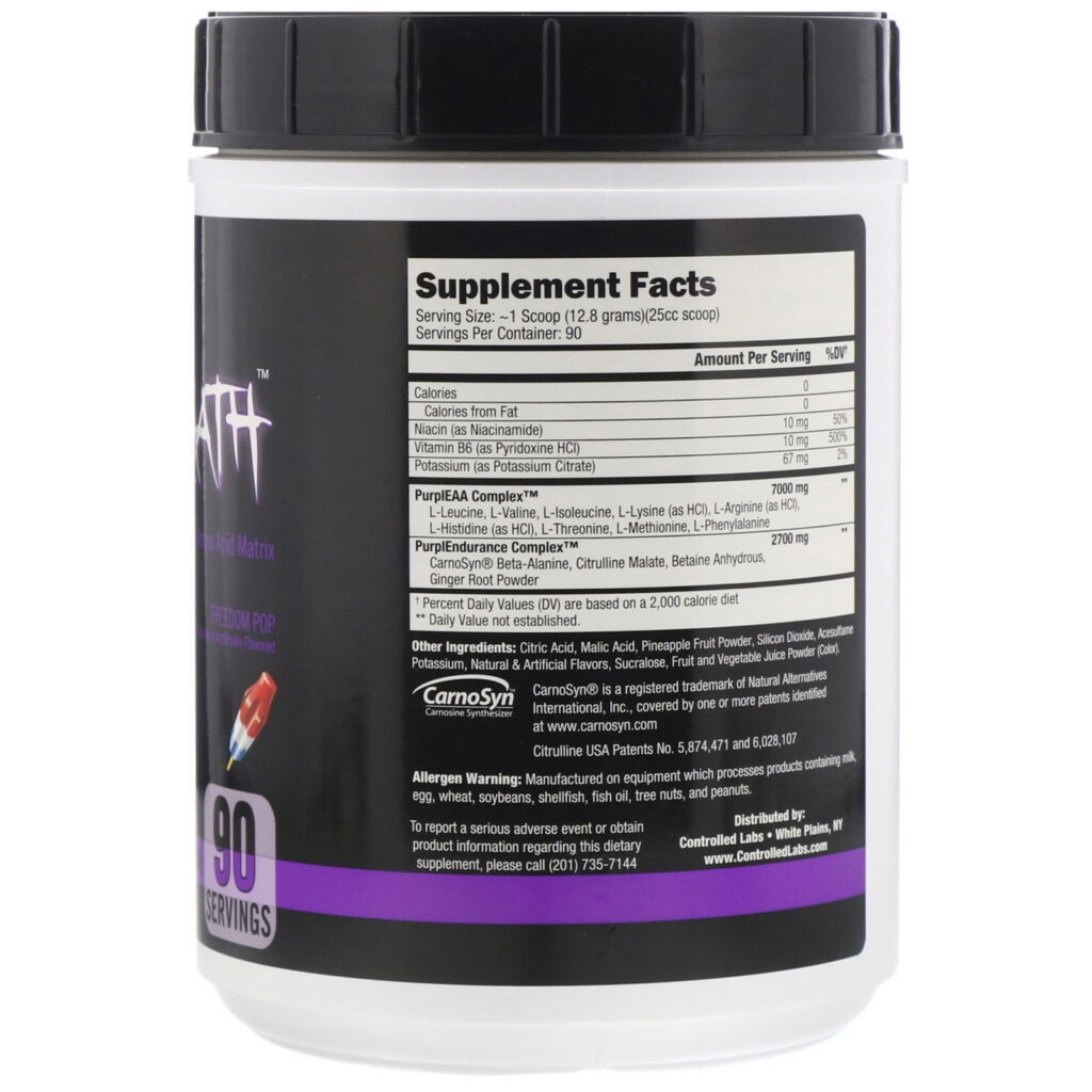 Controlled Labs, PURPLE WRAATH, Freedom Pop, 2.54 lbs (1152 g) - Imagem 2
