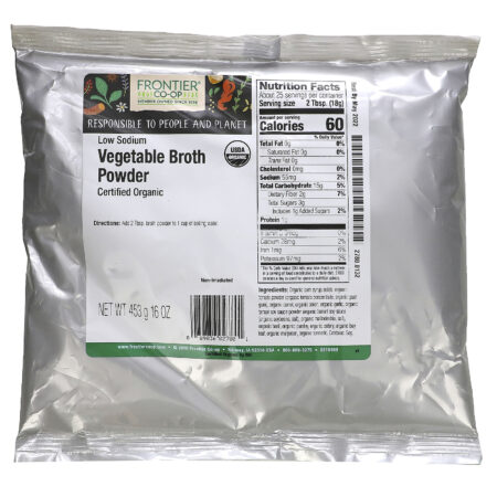 Frontier Natural Products, Low Sodium Vegetable Broth Powder, 16 oz (453 g) - Image 2