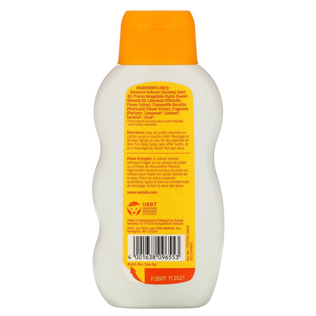 Weleda, Baby, Comforting Baby Oil, Calendula Extracts, 6.8 fl oz (200 ml) - Imagem 2