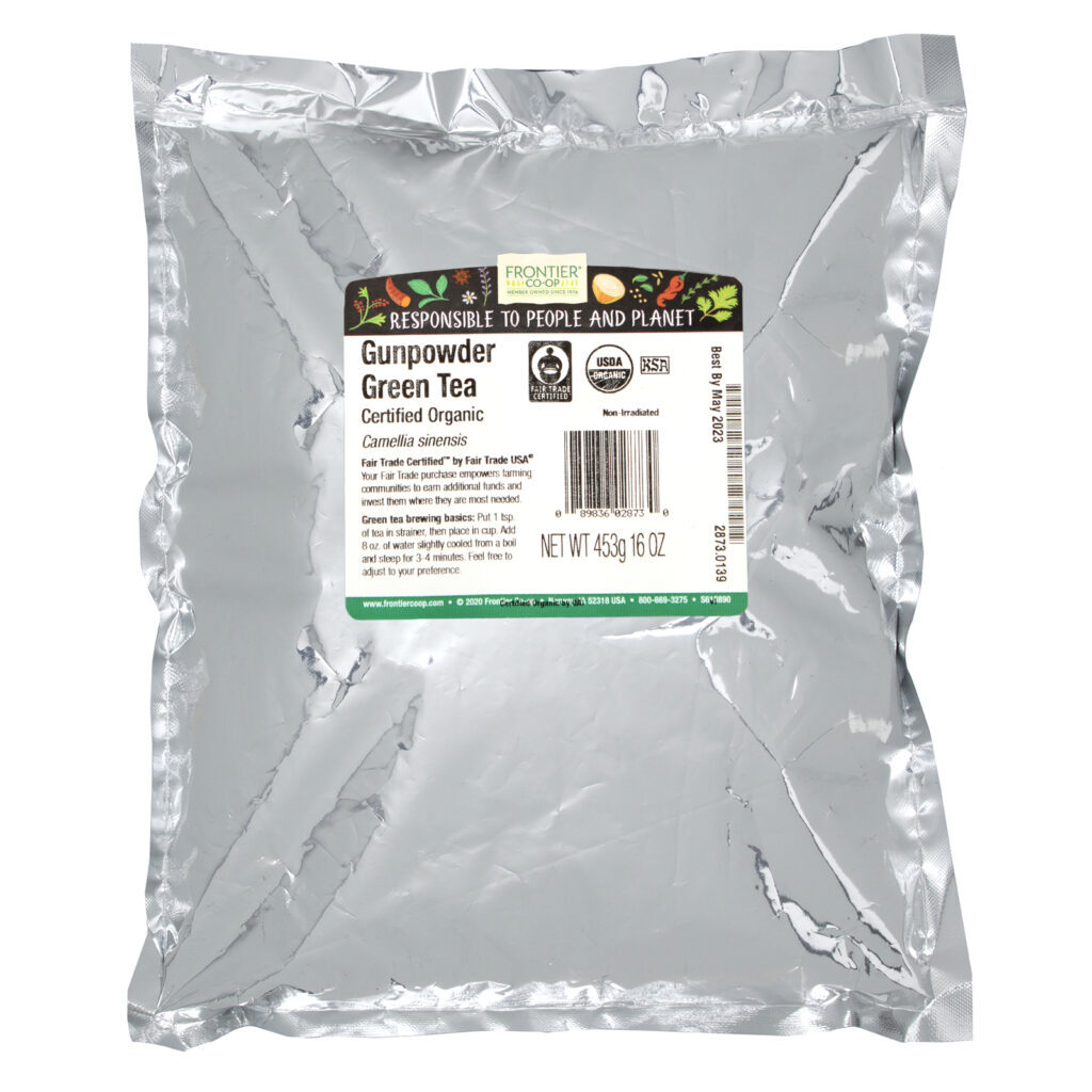 Frontier Natural Products, Certified Organic Gunpowder Green Tea, 16 oz (453 g) - Imagem 2
