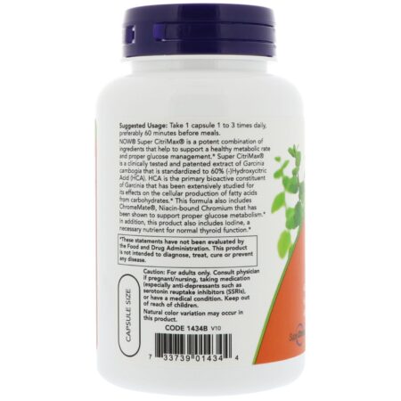 Now Foods, Super CitriMax, 90 cápsulas veg - Image 3